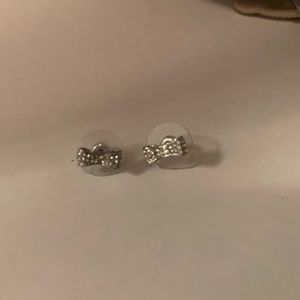 Kate Spade Pave Bow Silver Stud Earrings